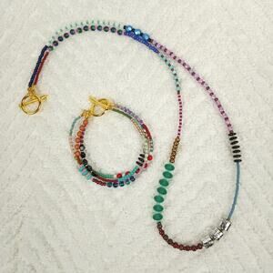 HANDMADE Colorful Festival Necklace & Bracelet